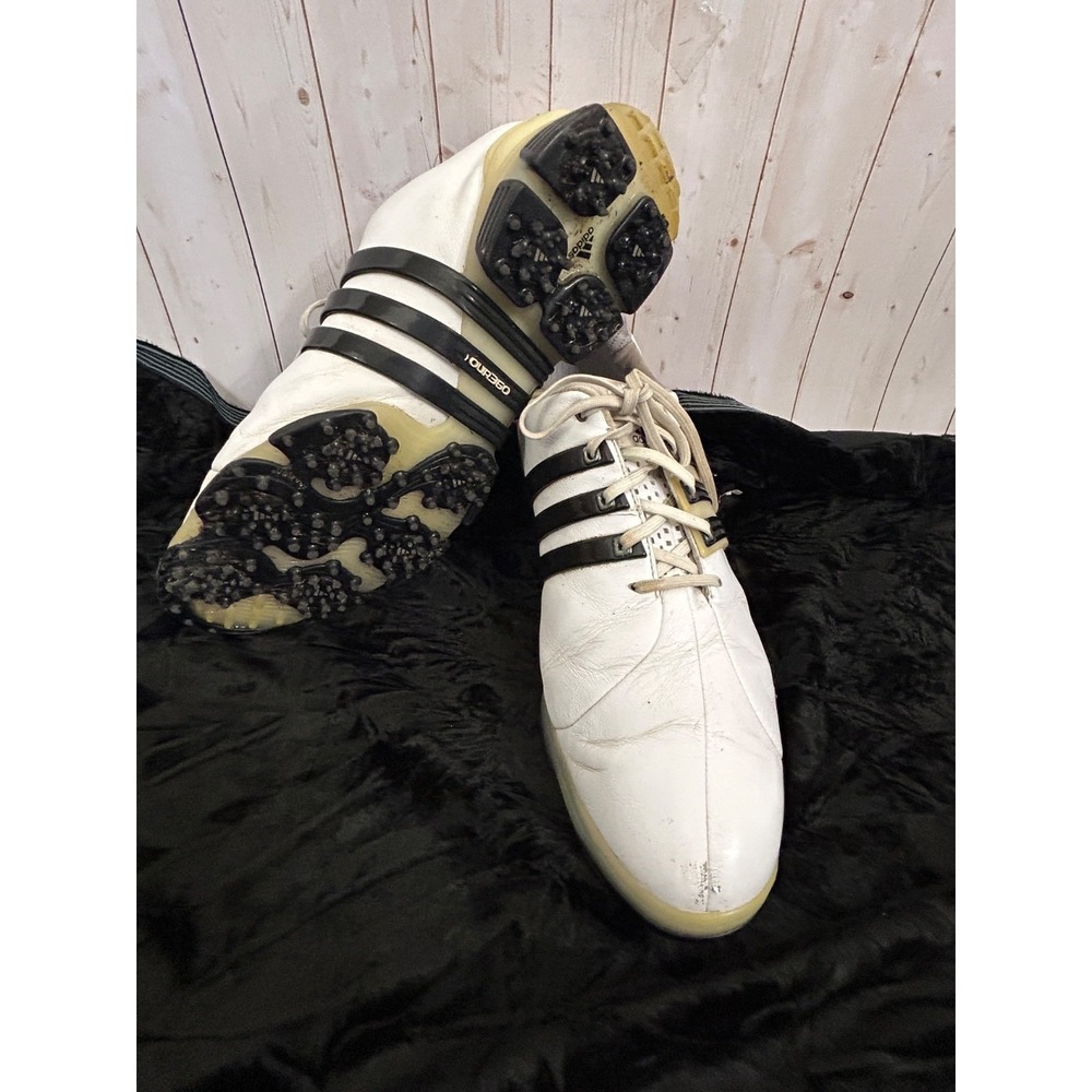 Adidas Tour 360 4.0 Thintech Leather‎ Golf Shoes White/Black Men's Size 11.5